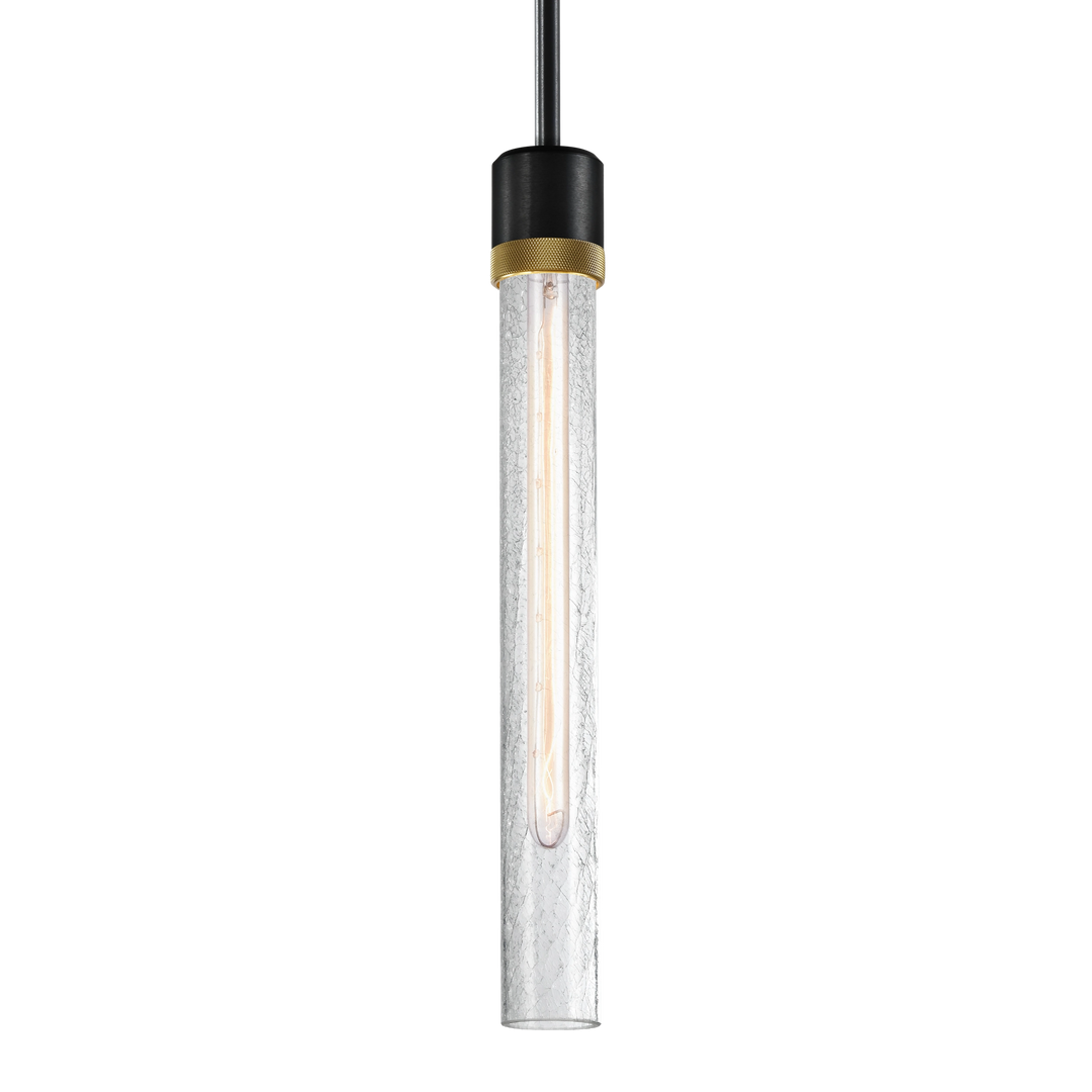 Zigrina Diamond Knurled Glass Pendant in Satin Brushed Black by Zeev