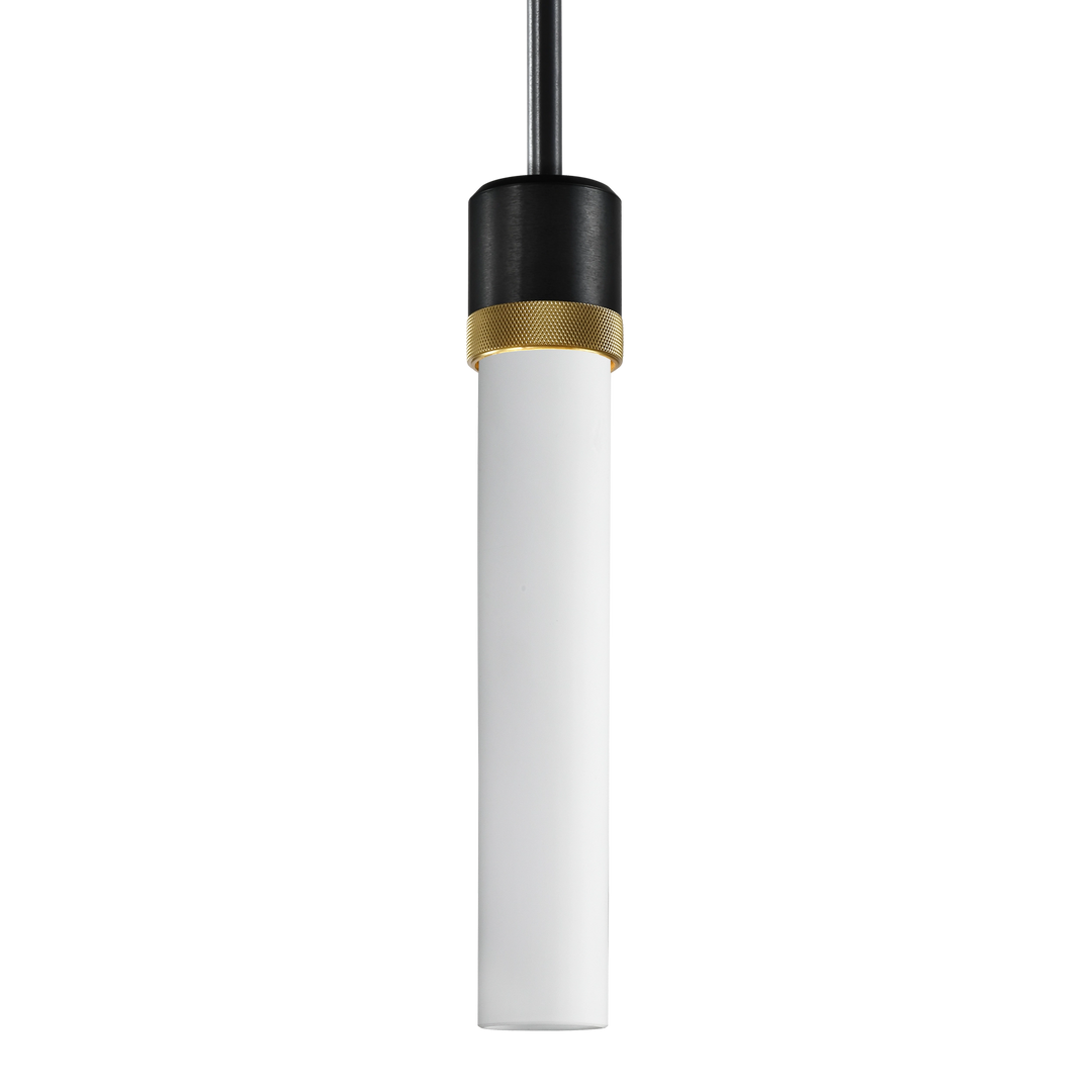 Zigrina Diamond Knurled Glass Pendant in Satin Brushed Black by Zeev