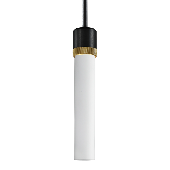 Zigrina Diamond Knurled Glass Pendant in Satin Brushed Black by Zeev