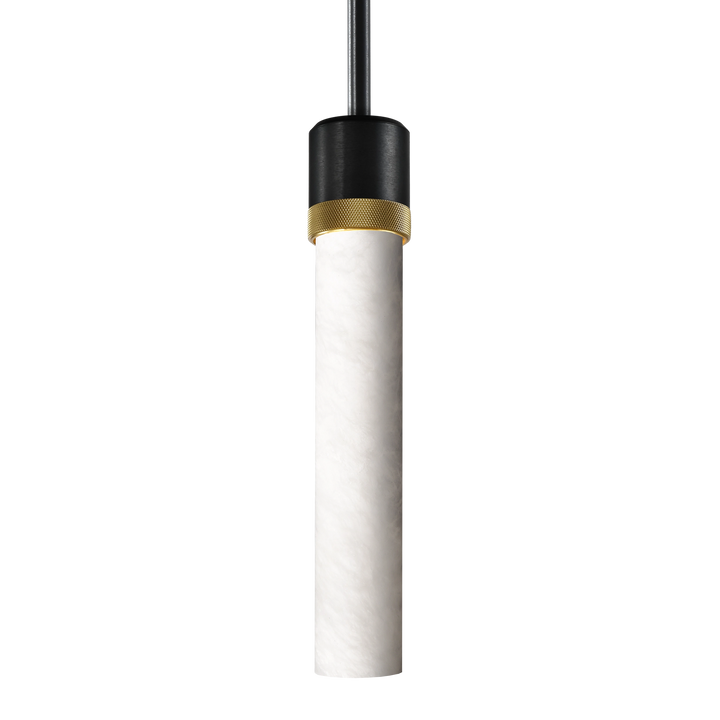 Zigrina Diamond Knurled Glass Pendant in Satin Brushed Black by Zeev