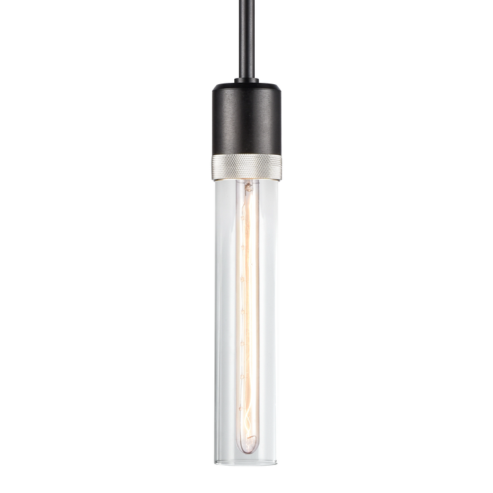 Zigrina Diamond Knurled Glass Pendant in Satin Brushed Black by Zeev