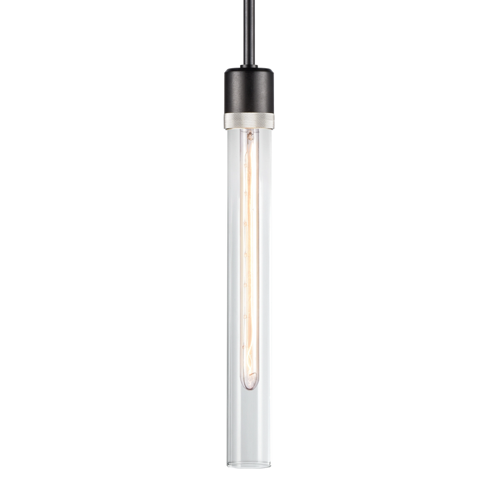 Zigrina Diamond Knurled Glass Pendant in Satin Brushed Black by Zeev