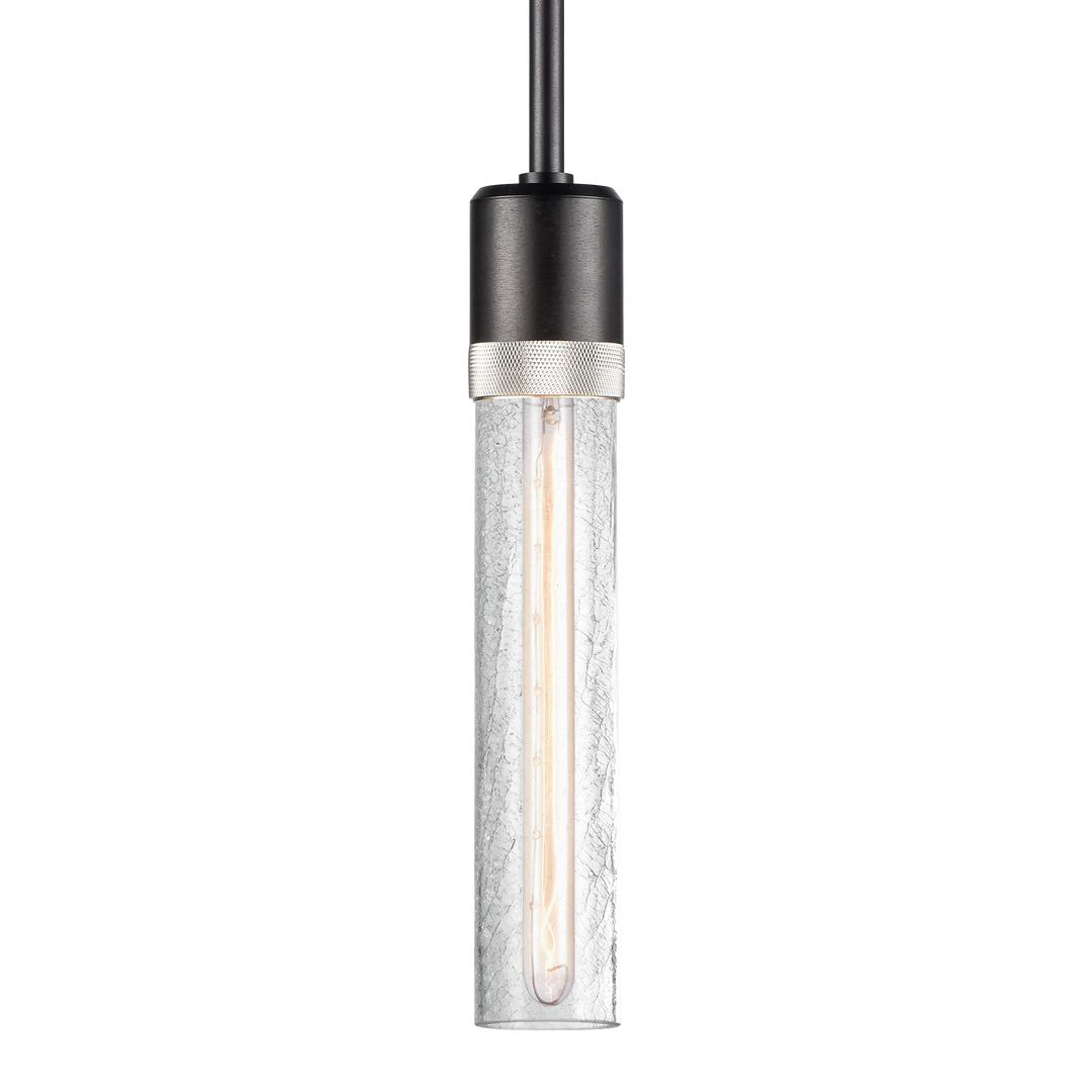 Zigrina Diamond Knurled Glass Pendant in Satin Brushed Black by Zeev