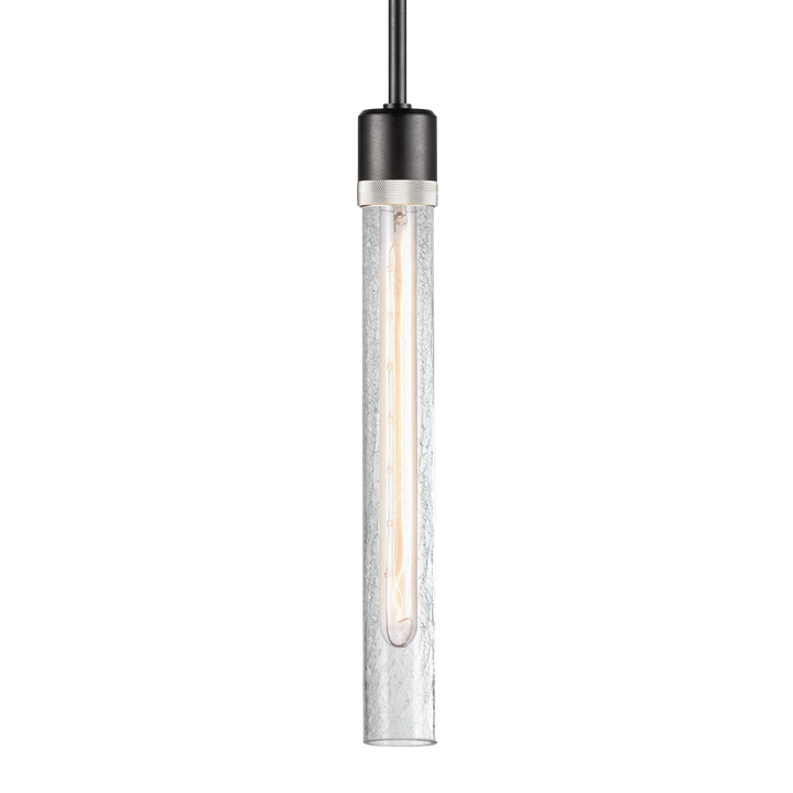 Zigrina Diamond Knurled Glass Pendant in Satin Brushed Black by Zeev