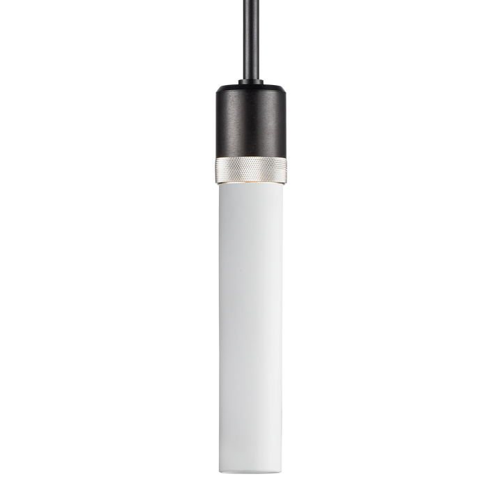 Zigrina Diamond Knurled Glass Pendant in Satin Brushed Black by Zeev