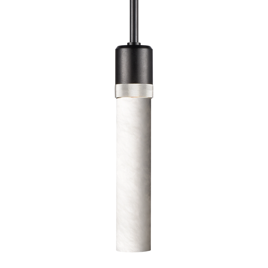 Zigrina Diamond Knurled Glass Pendant in Satin Brushed Black by Zeev