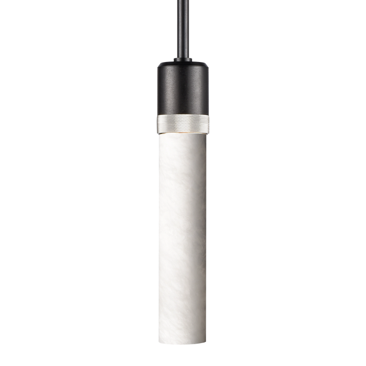 Zigrina Diamond Knurled Glass Pendant in Satin Brushed Black by Zeev