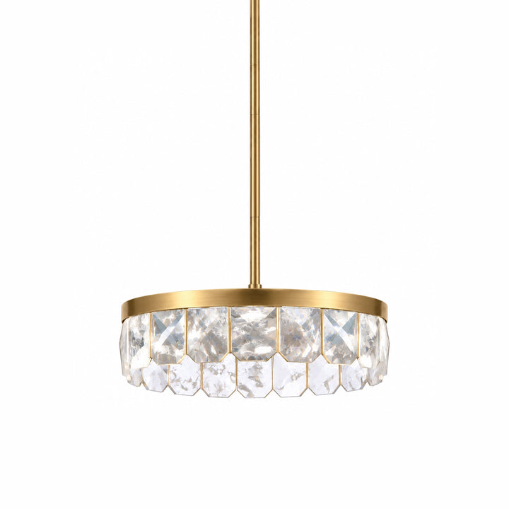 Odraz Infused Crystal Pendant in Aged Brass by Zeev