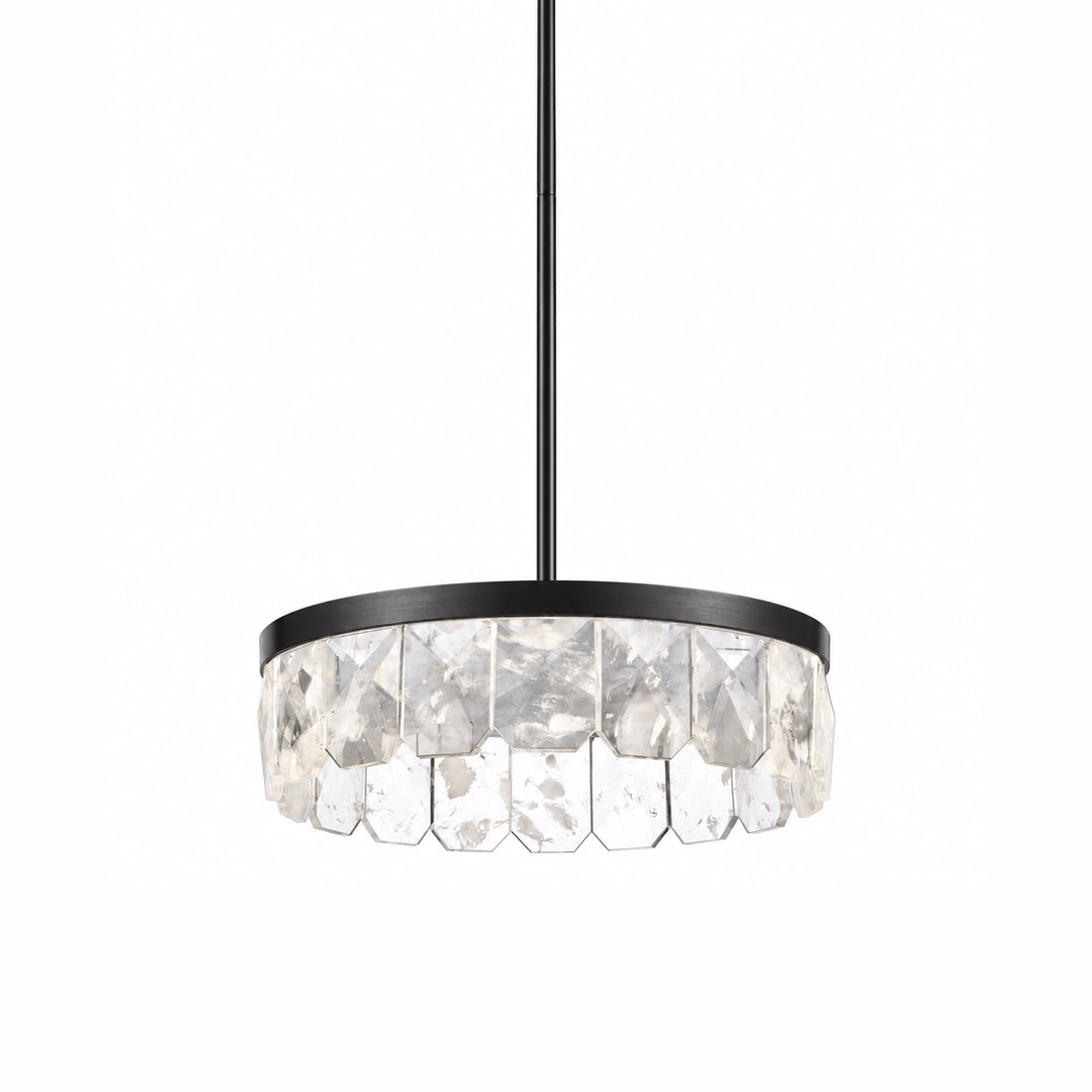 Odraz Infused Crystal Pendant in Satin Brushed Black by Zeev