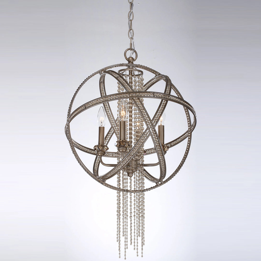 Cascade Orbital Crystal Pendant in Burnished Sliver Leaf by Zeev