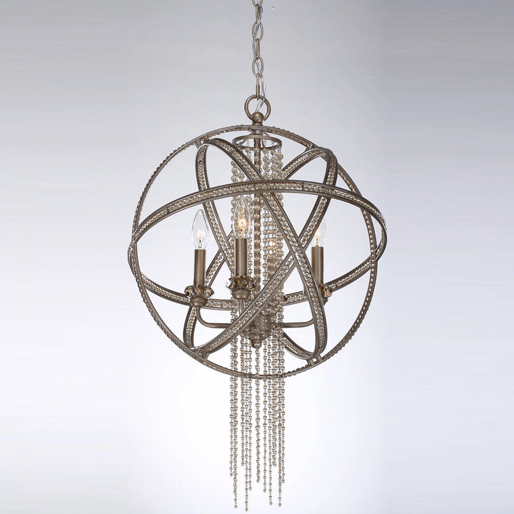 Cascade Orbital Crystal Pendant in Burnished Sliver Leaf by Zeev