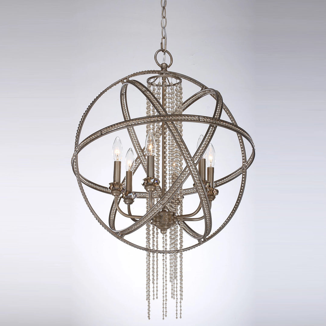 Cascade Orbital Crystal Pendant in Burnished Sliver Leaf by Zeev