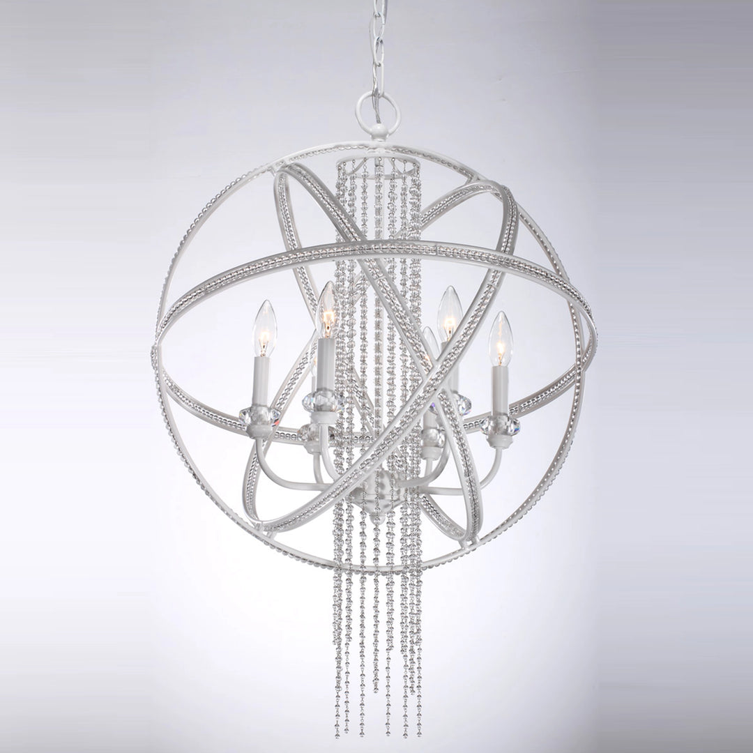 Cascade Orbital Crystal Pendant in Satin White by Zeev