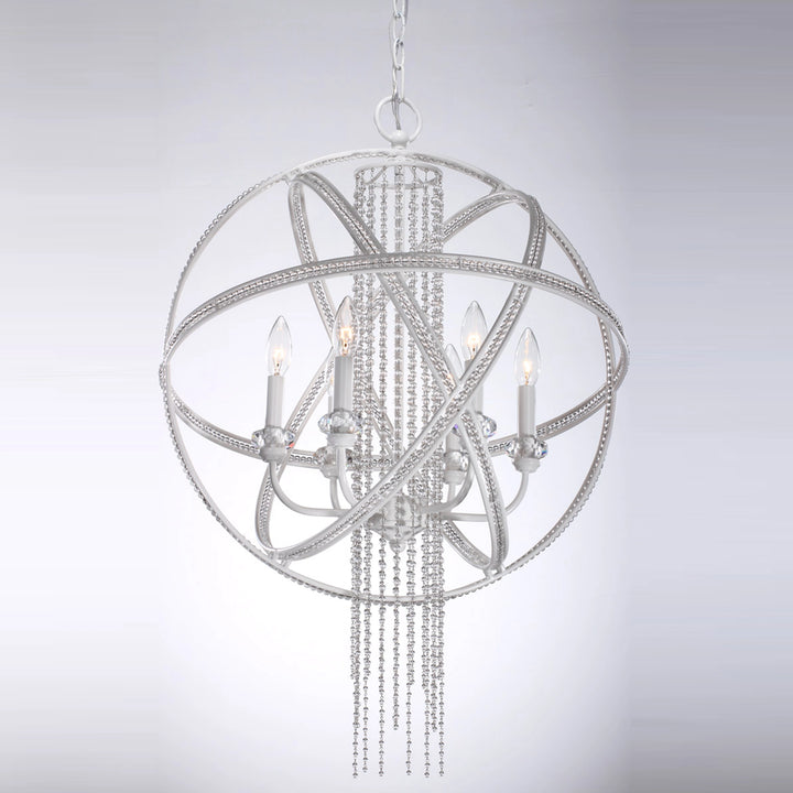 Cascade Orbital Crystal Pendant in Satin White by Zeev