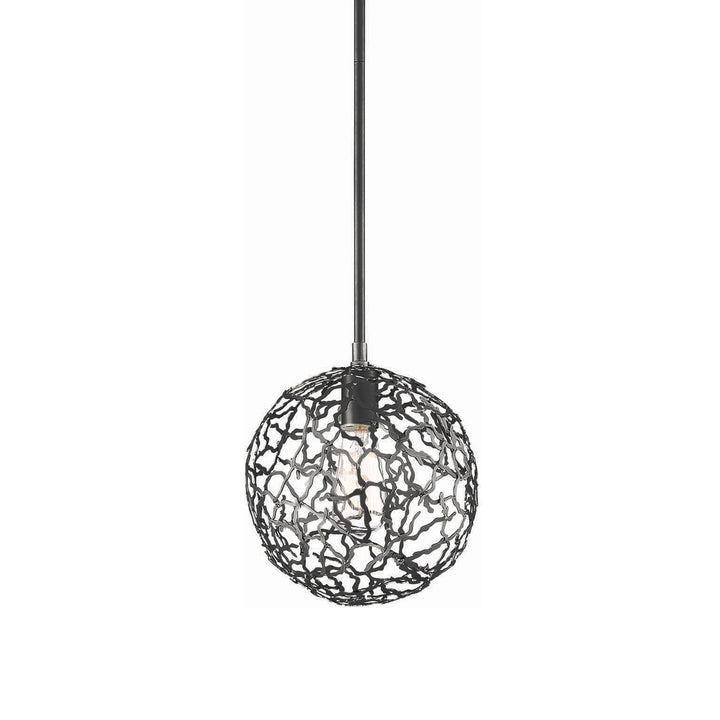 Helios Organic Globe Pendant in Matte Black by Zeev