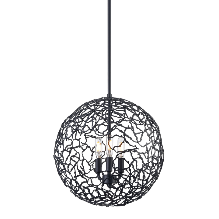 Helios Organic Globe Pendant in Matte Black by Zeev