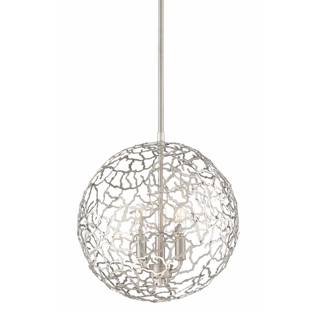 Helios Organic Globe Pendant in Satin Nickel by Zeev