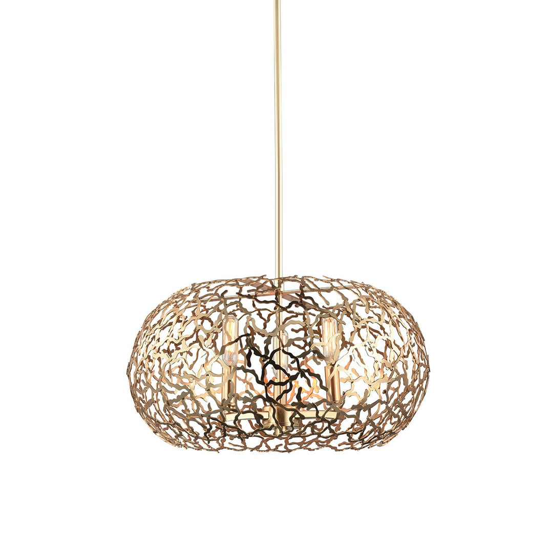 Helios Organic Oval Pendant in Matte Gold by Zeev
