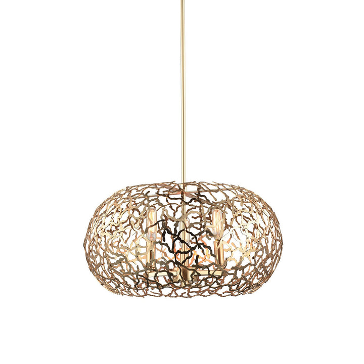 Helios Organic Oval Pendant in Matte Gold by Zeev