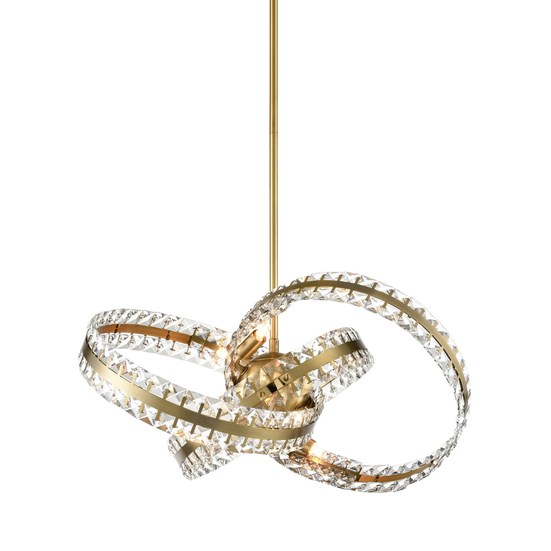 Knot Orbital Crystal Pendant in Aged Brass by Zeev