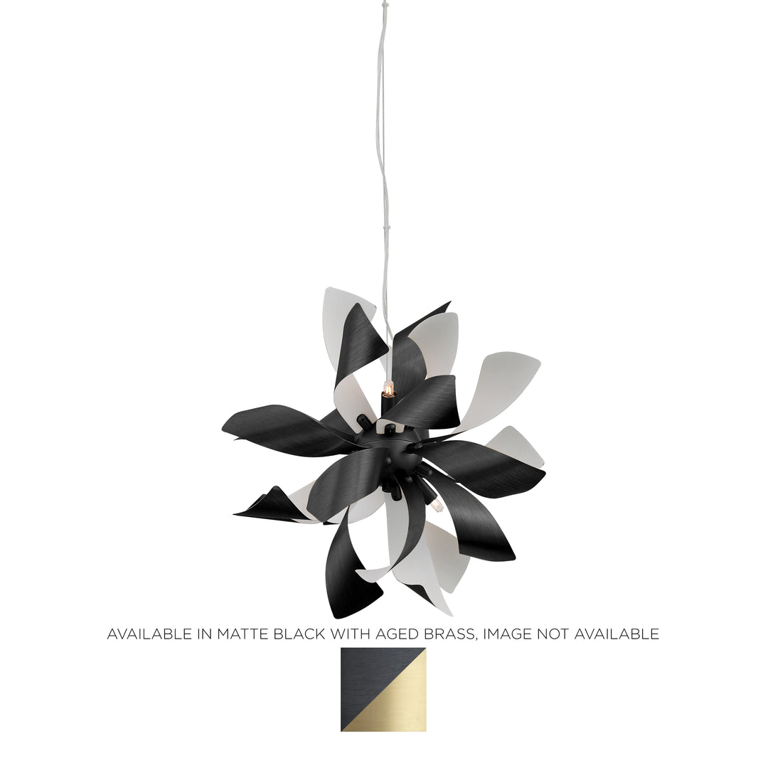 Blossom Floral Pendant in Black & Brass by Zeev