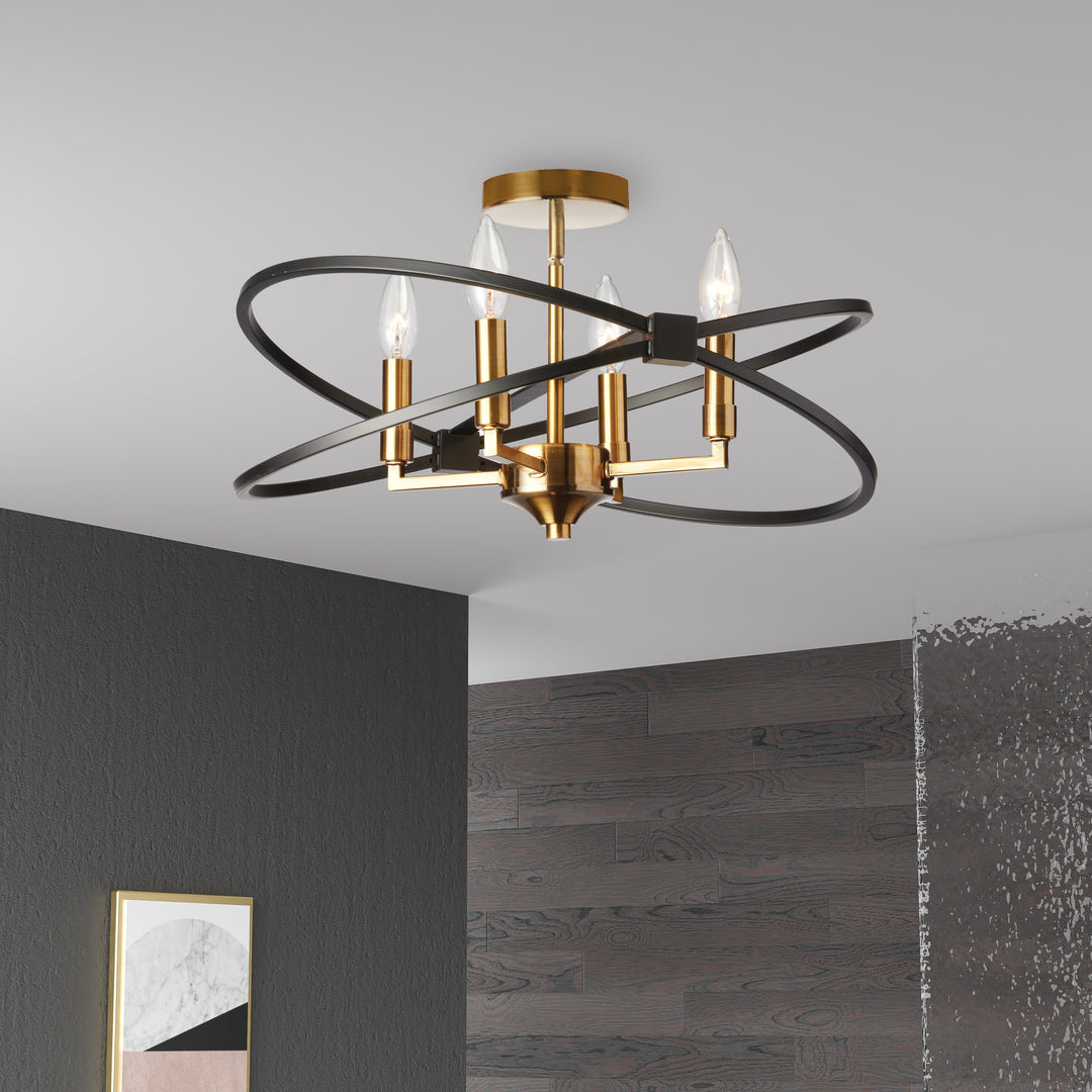 Paloma 4 Light Incandescent Semi-Flush Mount by Dainolite - view 3