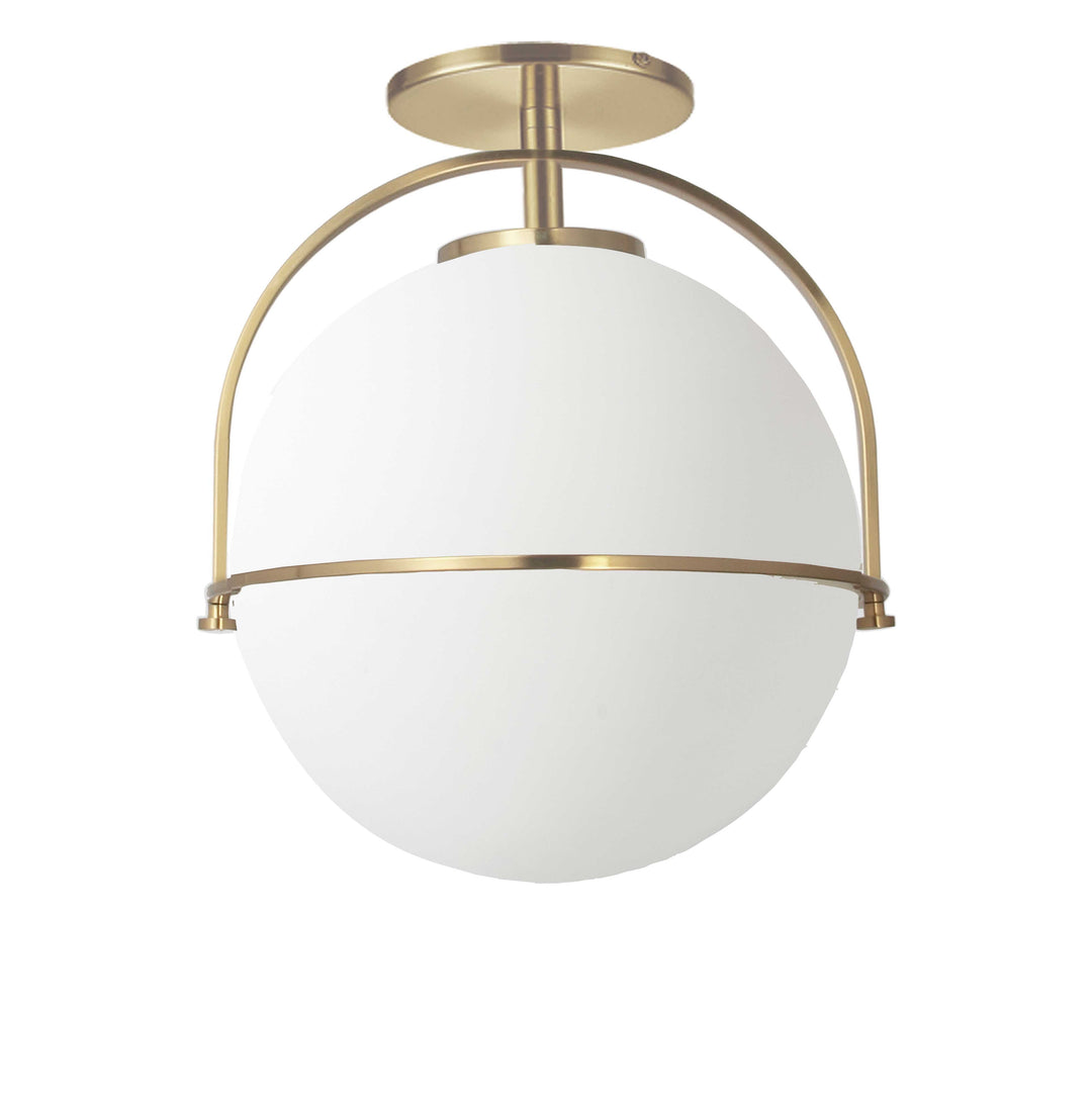 Paola 1 Light Incandescent Semi-Flush Mount in Aged Brass by Dainolite