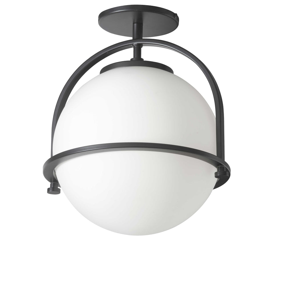 Paola 1 Light Incandescent Semi-Flush Mount in Matte Black by Dainolite
