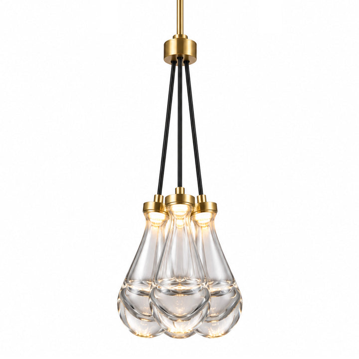 Vaso Water Drop Mini-Pendant in Aged Brass by Zeev