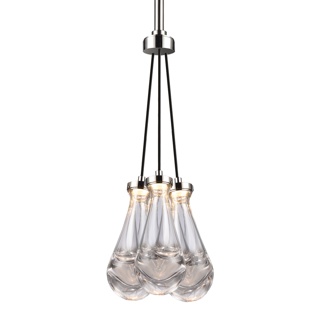 Vaso Water Drop Mini-Pendant in Polished Nickel by Zeev