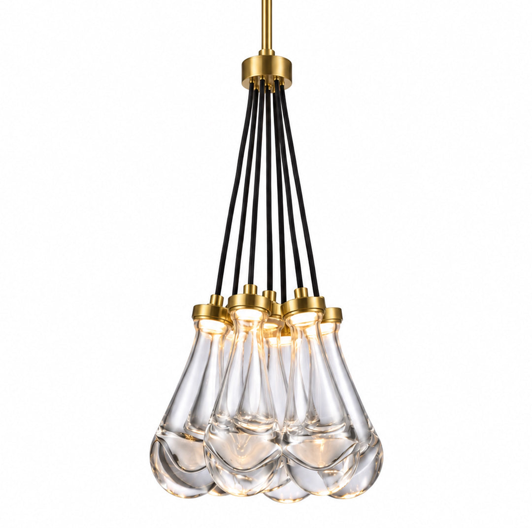 Vaso Water Drop Mini-Pendant in Aged Brass by Zeev