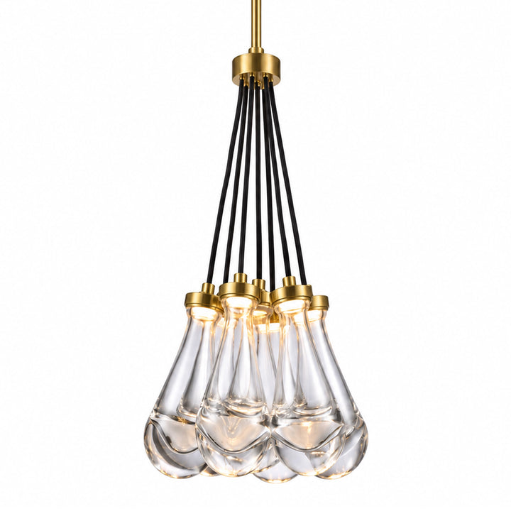 Vaso Water Drop Mini-Pendant in Aged Brass by Zeev