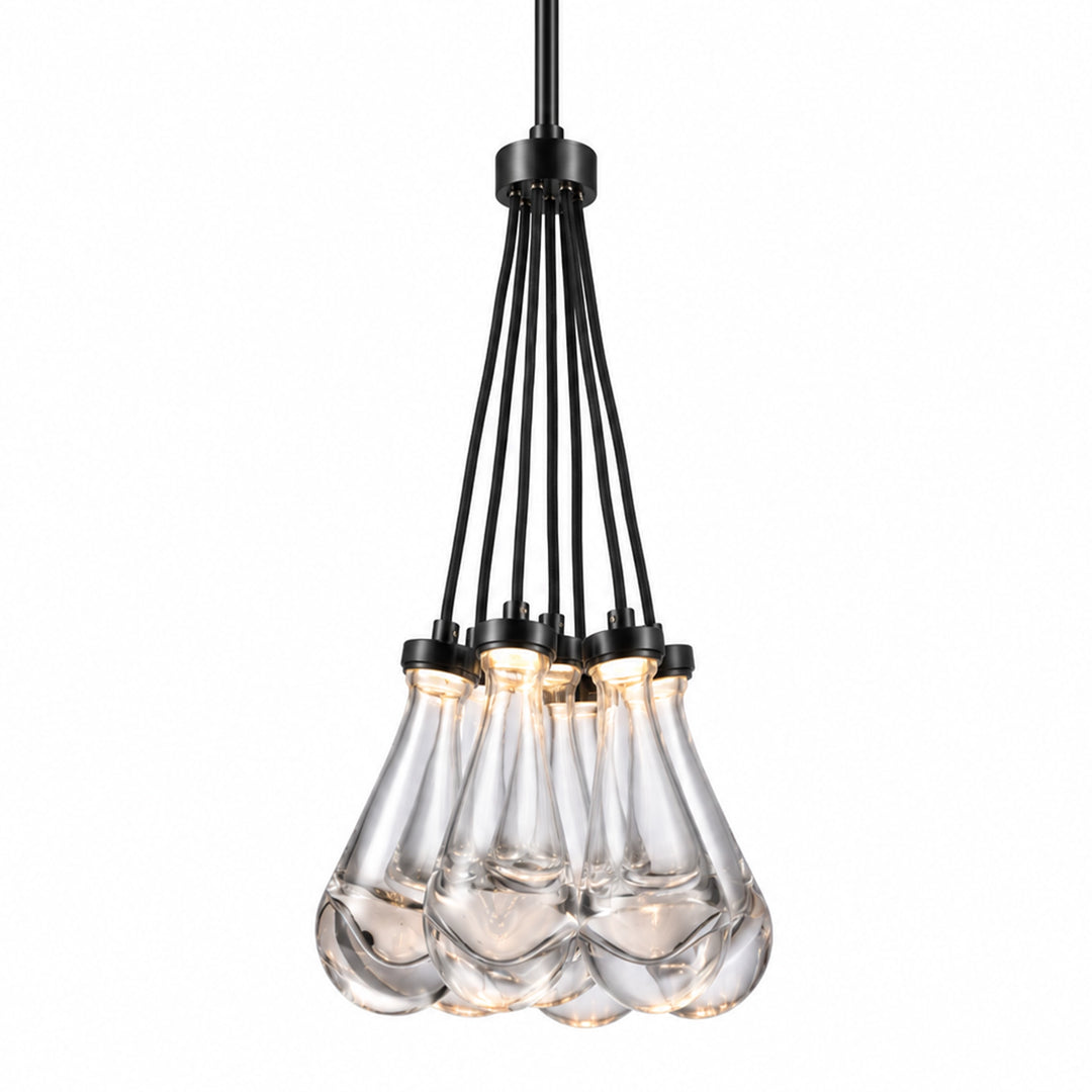 Vaso Water Drop Mini-Pendant in Satin Brushed Black by Zeev