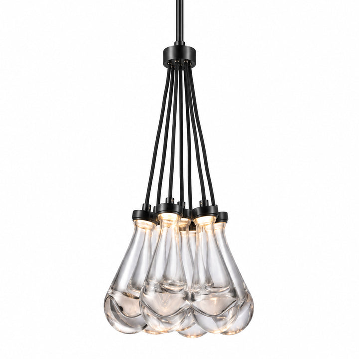 Vaso Water Drop Mini-Pendant in Satin Brushed Black by Zeev