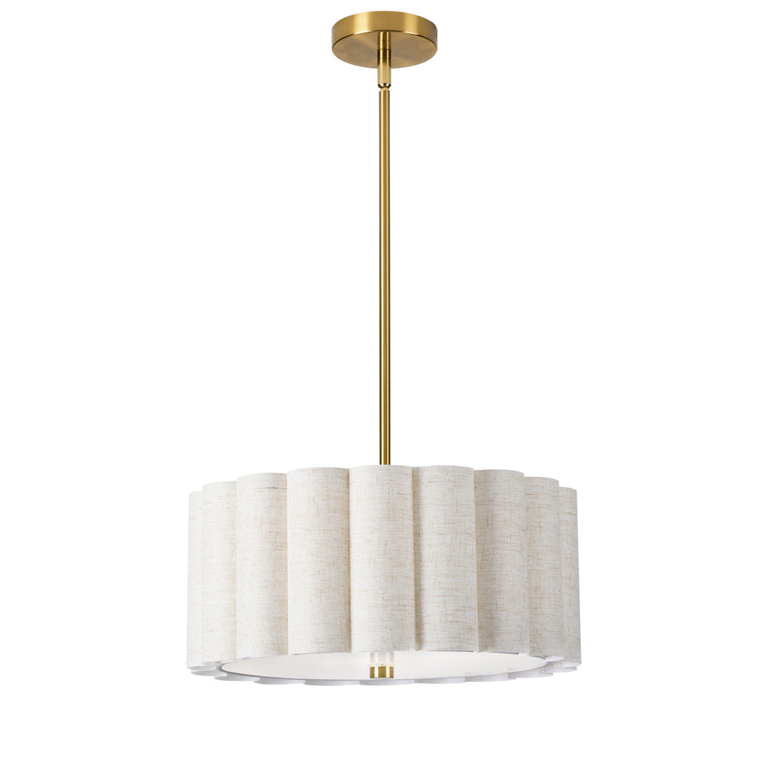 Pacifica 3 Light Pendant in Aged Brass by Dainolite