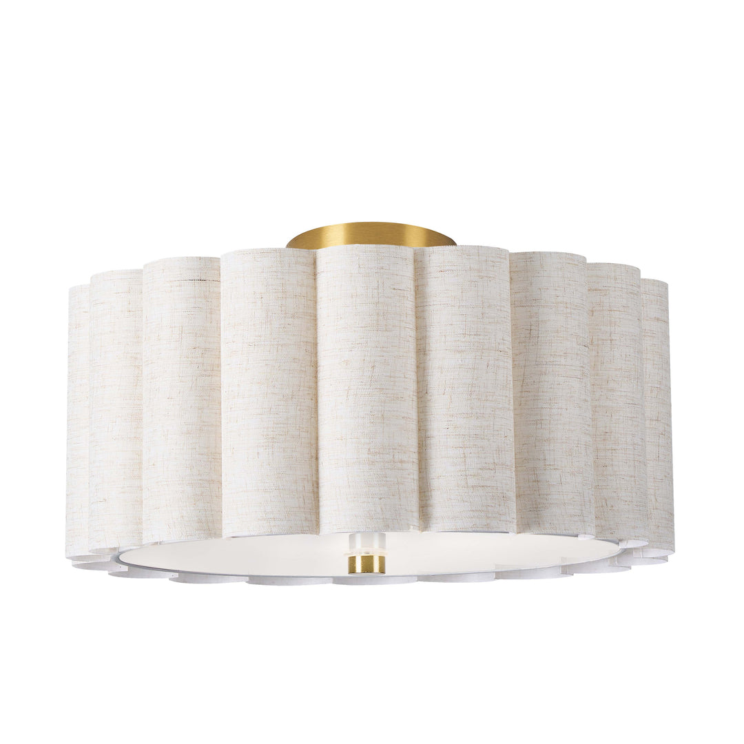 Pacifica 3 Light Flush Mount in Aged Brass by Dainolite