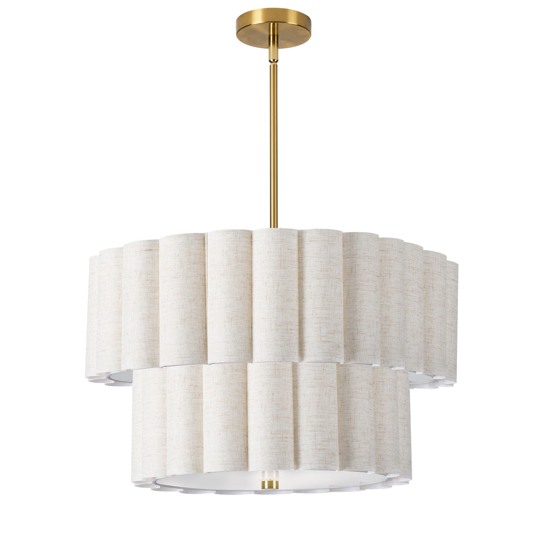 Pacifica 4 Light 2 Tier Pendant in Aged Brass by Dainolite