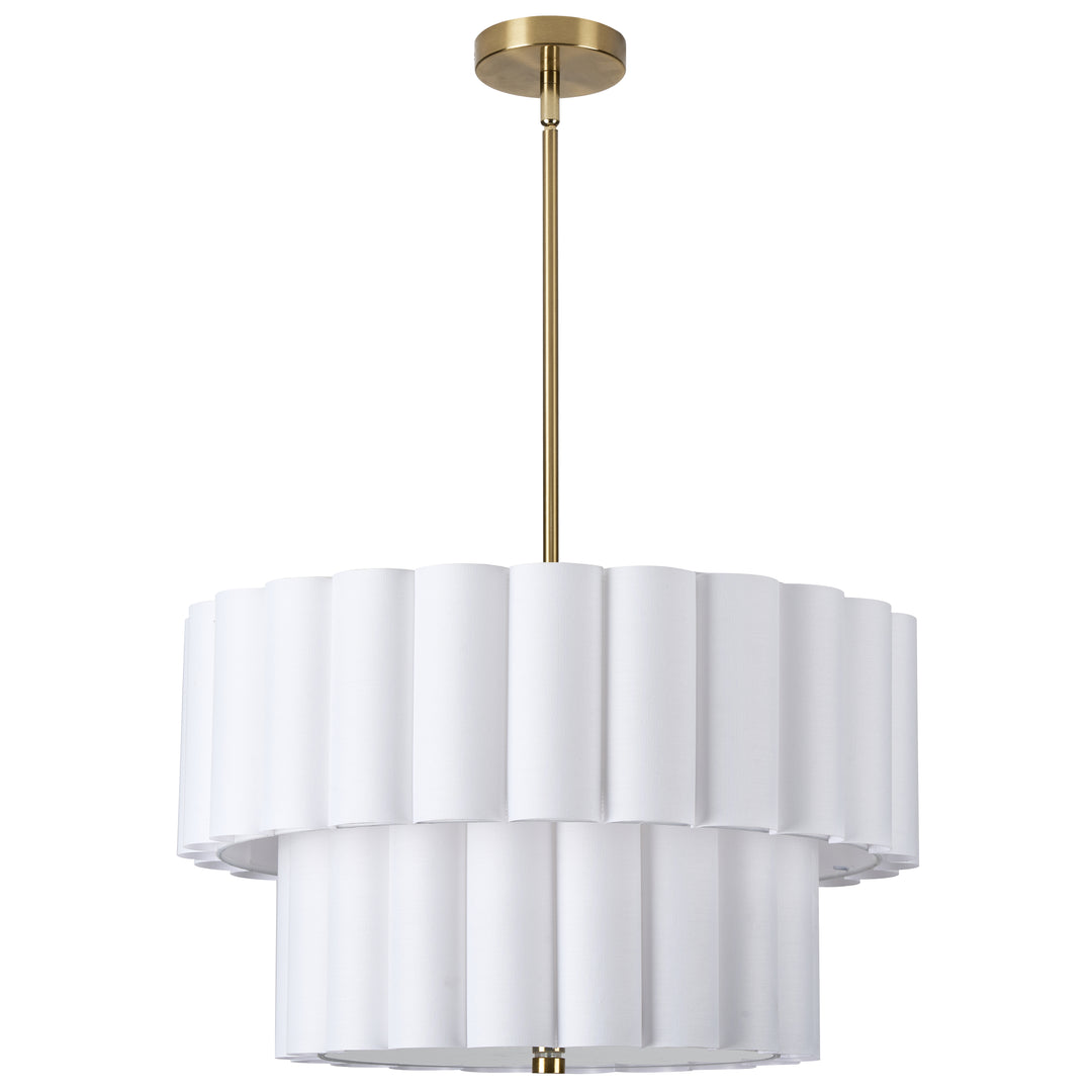 Pacifica 4 Light 2 Tier Pendant in Aged Brass by Dainolite