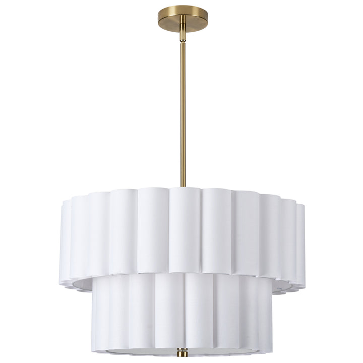 Pacifica 4 Light 2 Tier Pendant in Aged Brass by Dainolite