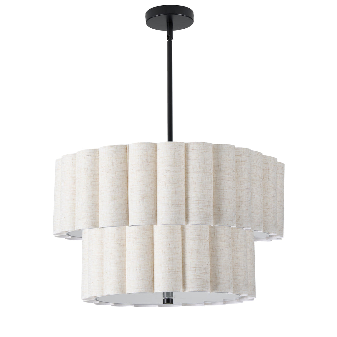Pacifica 4 Light 2 Tier Pendant in Matte Black by Dainolite