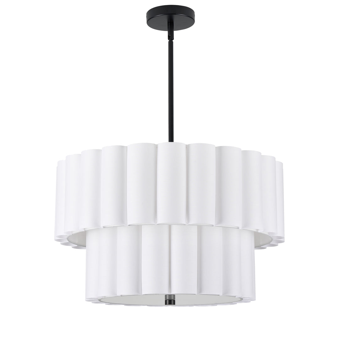 Pacifica 4 Light 2 Tier Pendant in Matte Black by Dainolite