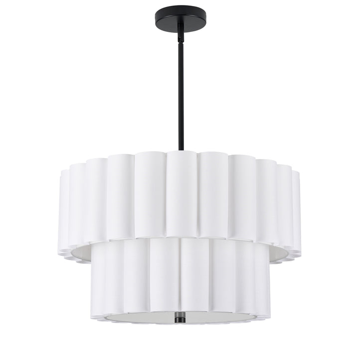 Pacifica 4 Light 2 Tier Pendant in Matte Black by Dainolite