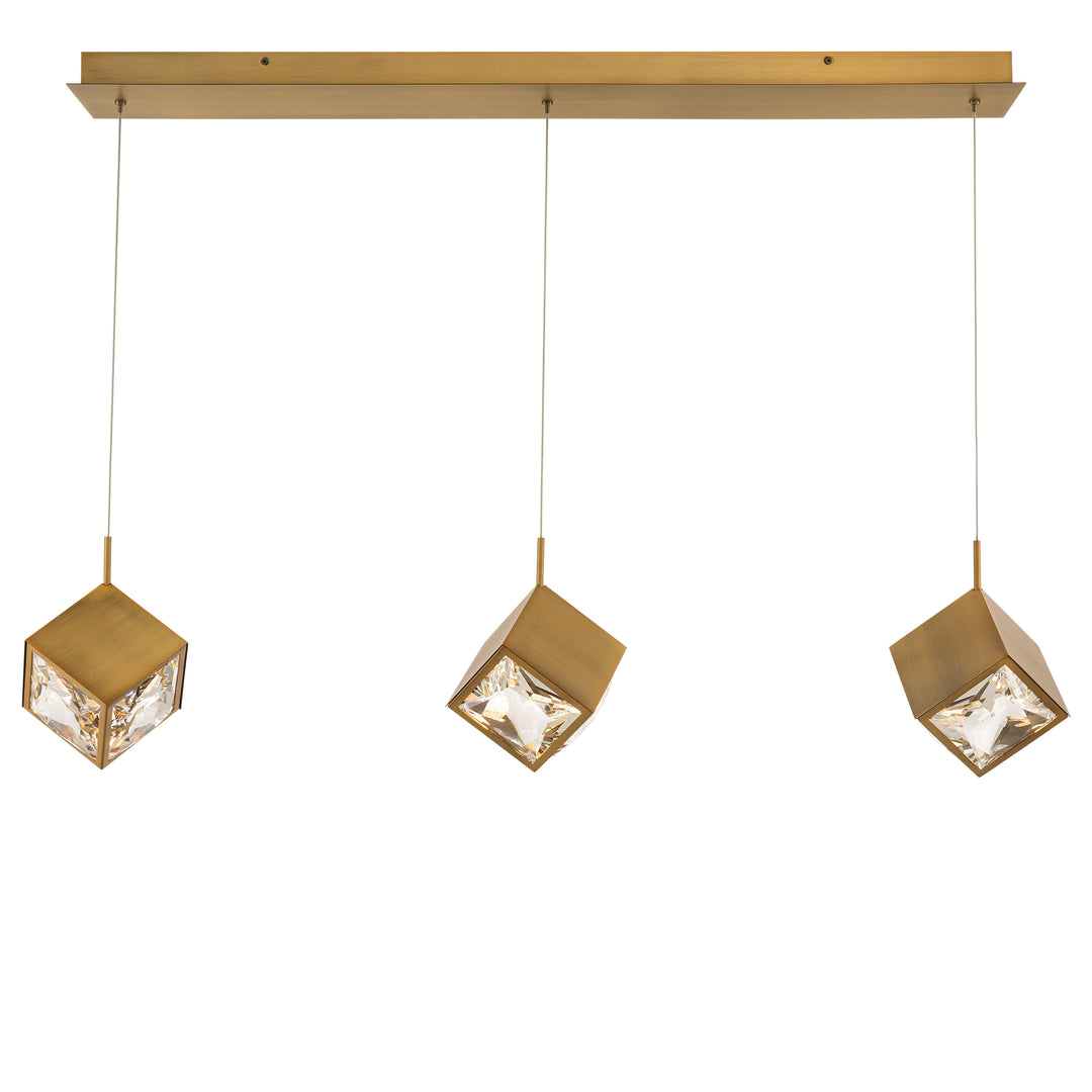 Ice Cube Linear Multi Light 4CCT in Aged Brass by WAC Lighting