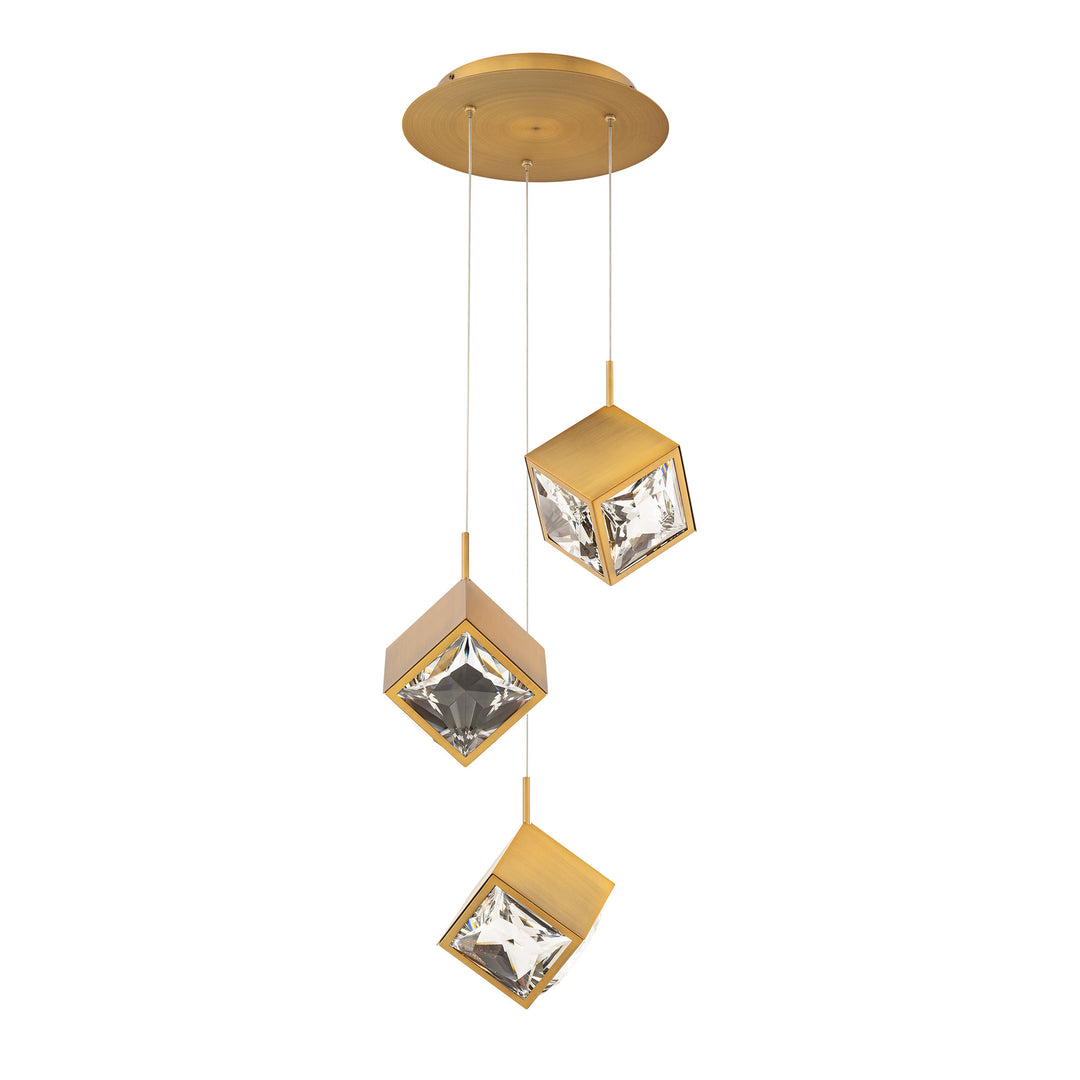 Ice Cube Round Multi Light 4CCT in Aged Brass by WAC Lighting