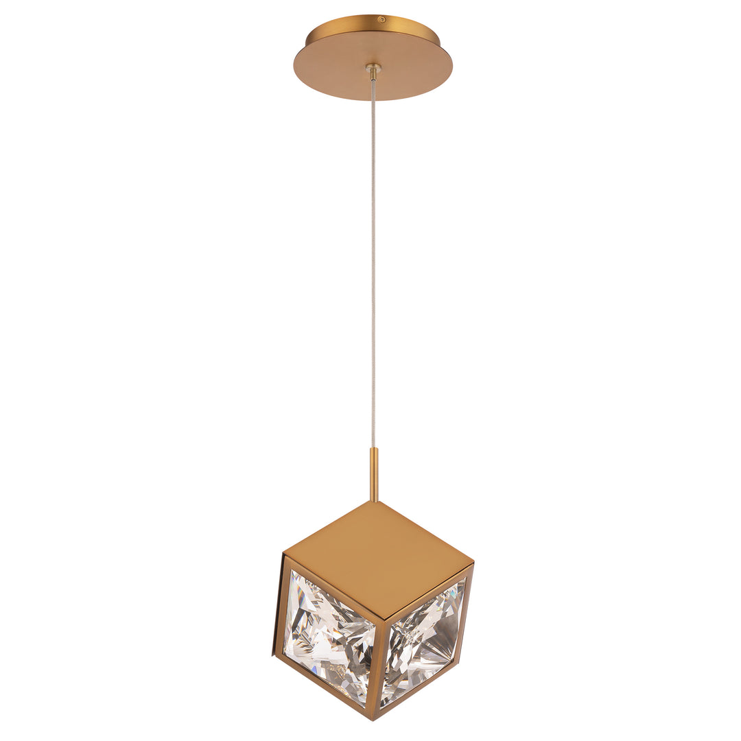 Ice Cube Mini Pendant 3500K in Aged Brass by WAC Lighting