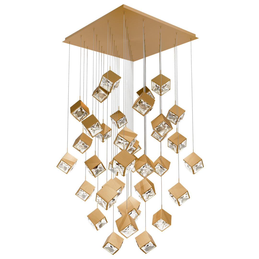 Ice Cube Square Multi Light 4CCT in Aged Brass by WAC Lighting