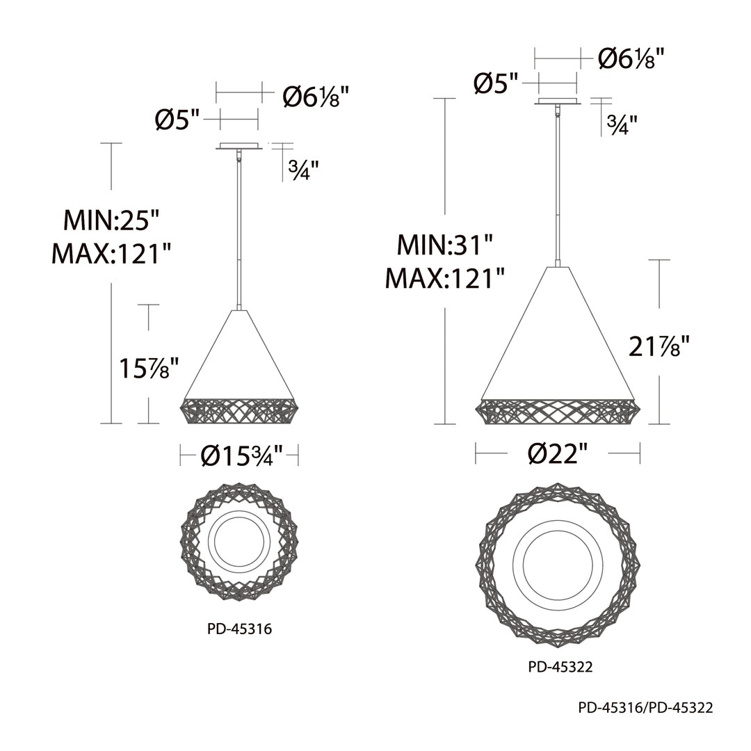 Lacey Pendant 3000K by WAC Lighting - view 11