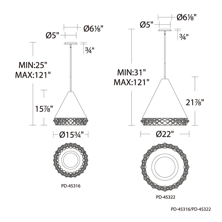 Lacey Pendant 3000K by WAC Lighting - view 11