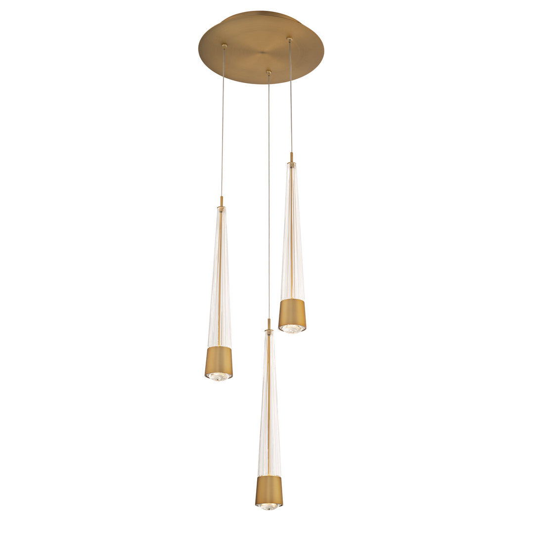 Quill Round Multi Light 4CCT in Aged Brass by WAC Lighting