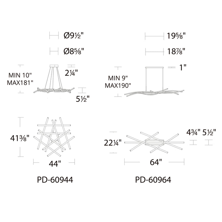 Divergence Chandelier 3000K